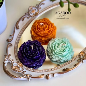 Handmade Peony Blossom Candle – Floral Soy Wax Sculpture, Elegant Decorative Home Accent, Perfect Gift for Weddings, Birthdays