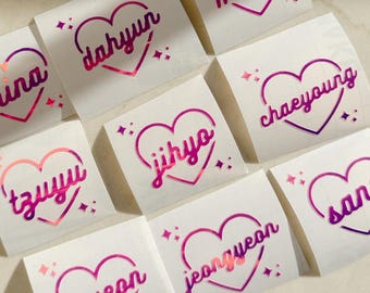 TWICE Member Heart Decal | Kpop Lightstick Sticker