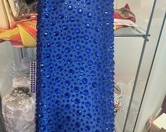 Blauw bling avondtasje