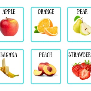 Printable Fruit Flashcards. Instant Download. PDF File.