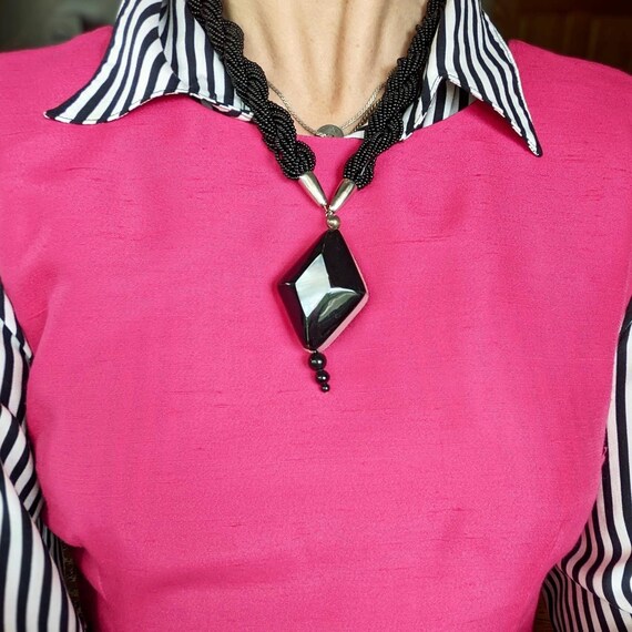 Vintage Modernist Pendant Necklace - image 2