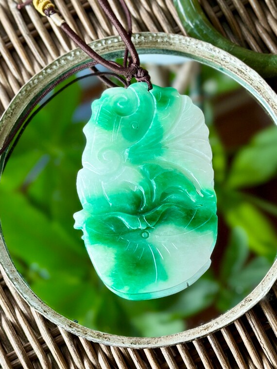 Chinese Carved Jade Pendant Necklace - image 4