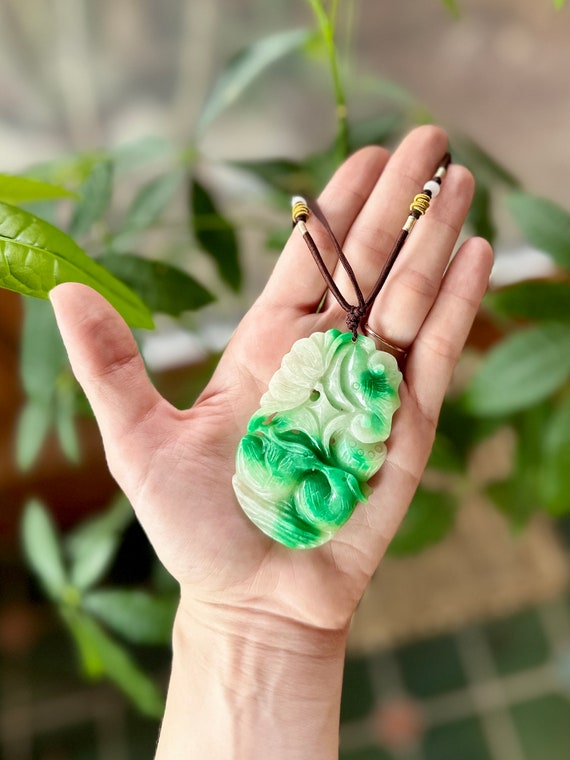 Chinese Carved Jade Pendant Necklace - image 5