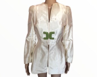 Thierry Mugler blazer in shiny champagne silk