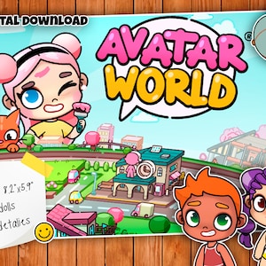 Album di bambole di carta Toca Boca stampabile Modello stampabile Avatar World busy book Download digitale per bambini