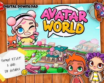 Printable toca boca paper doll album printable template Avatar World busy book Digital download for children
