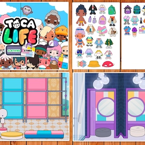 Plantilla imprimible del álbum "Toca Boca Life World" para casa de muñecas infantil
