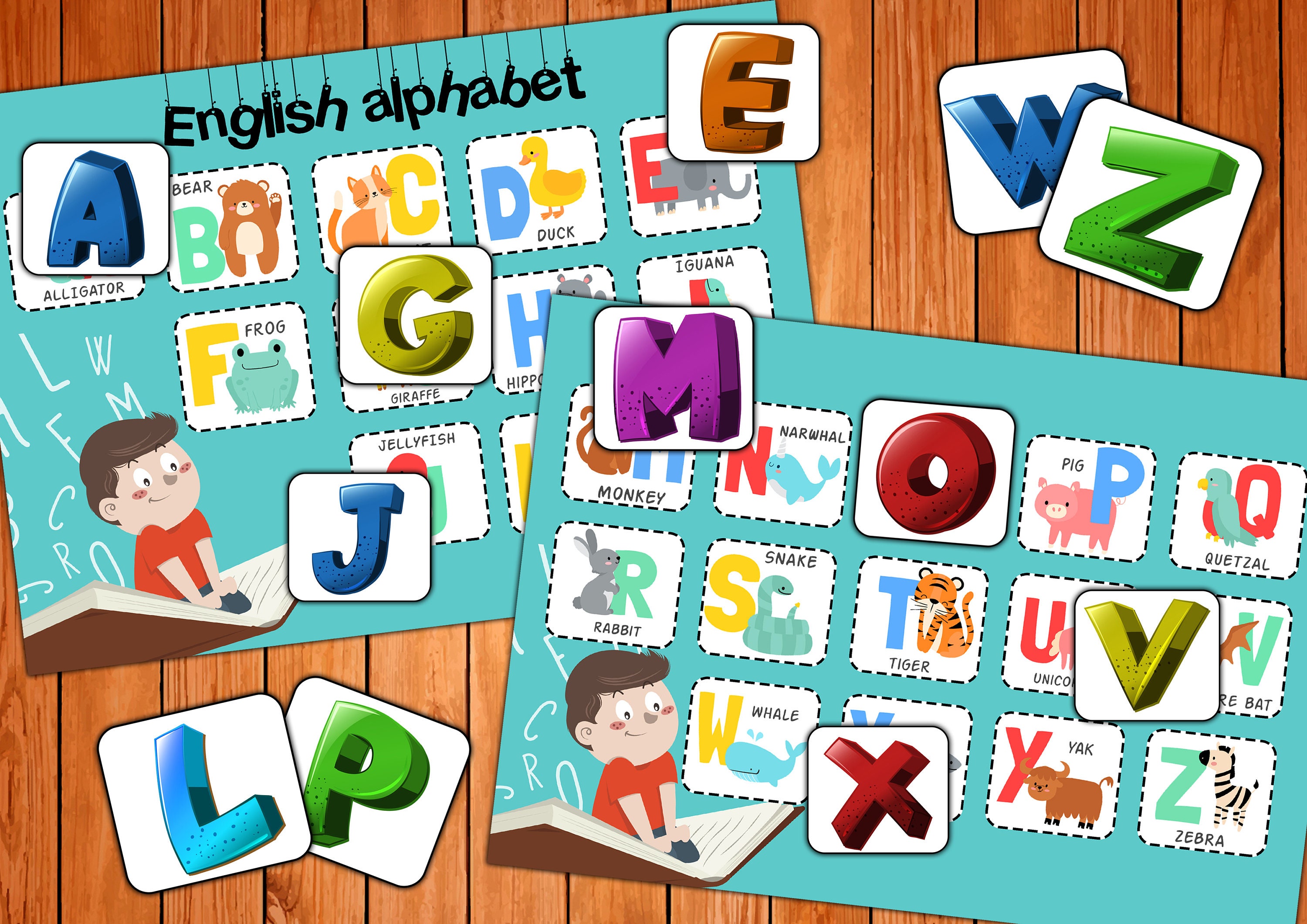 Game english Alphabet Velcro Games Learning - Etsy