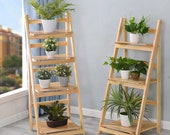 3 4 Tier Flower Shelf Rack Wooden Ladder Folding Book Shelf Stand Plant UK Seller Fast Shping