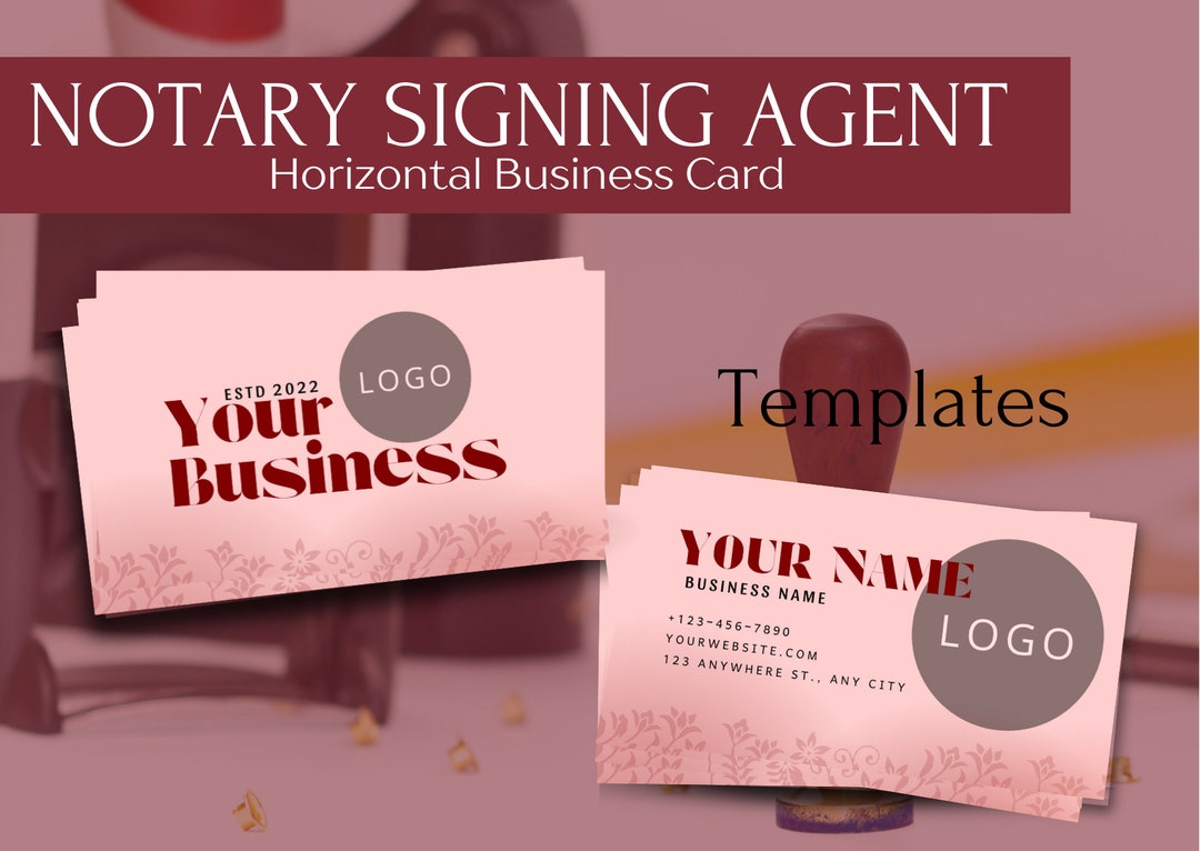 Notary Business Card Template Notary Essentials Canva Etsy