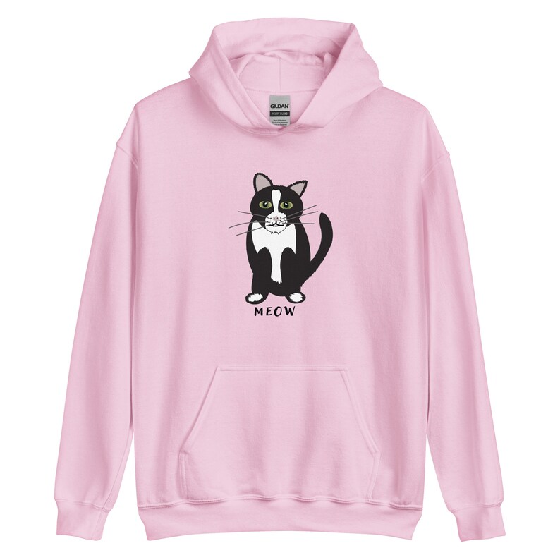 Tuxedo Cat Hoodie Black and White Cat Hoodie Cat Hoodie Meow Hoodie Unisex Hoodie Etsy