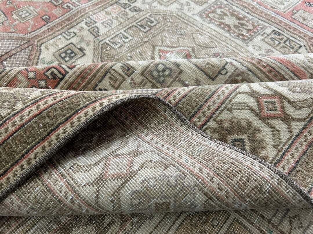 6x10 Red Green Vintage Rug 6x10 Handmade Red Green Oushak Etsy