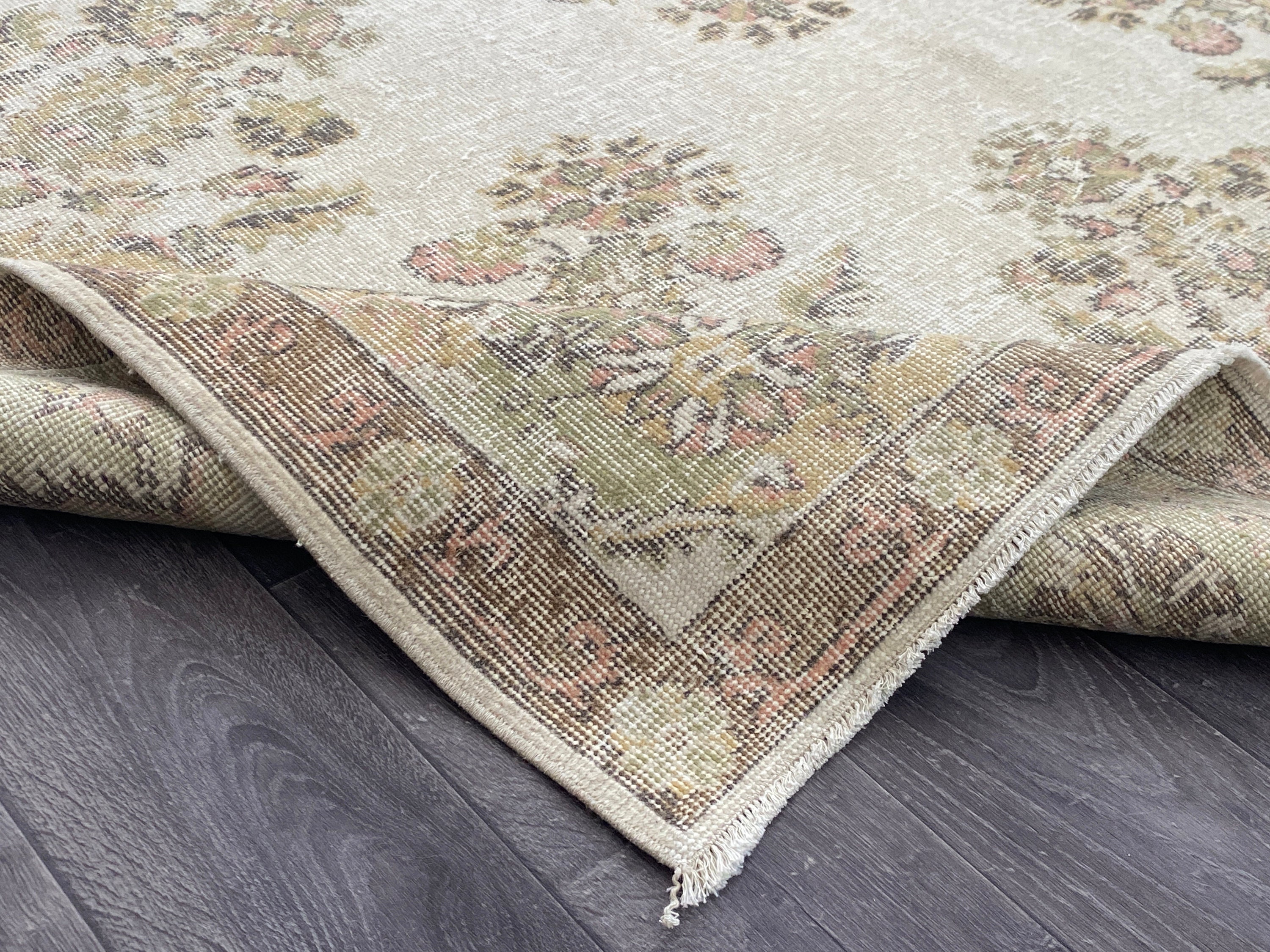 7x10 Beige Green Turkish Rug7x10 Beige Green Beige Vintage Etsy