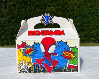 Spidey Favor Box, Spidey birthday, Spider treat box, Spidey party, Boy birthday, Spidey centerpiece, Spidey party supplies, Spidey treat