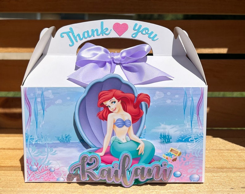 Little Mermaid Favor Box | Under the sea | Mermaid birthday | Mermaid party supplies | Girl birthday | Little mermaid treat box | Birthday