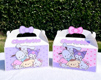 HK and Friends Favor boxes, Cute favor boxes, Melody, Kitty favor boxes, Kuromi, HK Gabel boxes, Hk birthday party, HK and friends