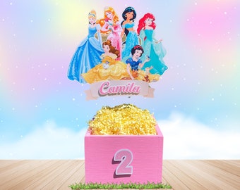 Princess, Princess Centerpieces, Disney Princess, Ariel, Snow White, Jasmine, Cinderella, Aurora, Princess party favors, Princess favor box
