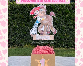Toy Story, Jessie's Round Up, Jessie et Bullseye, Jessie et Woody, Centres de table, Cadeaux, Articles de fête, Baby shower, Anniversaire de Jessie