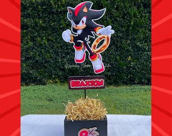 Shadow  Birthday Centerpiece, Party Decoration, Shadow, Sonic, Tails, Knuckles