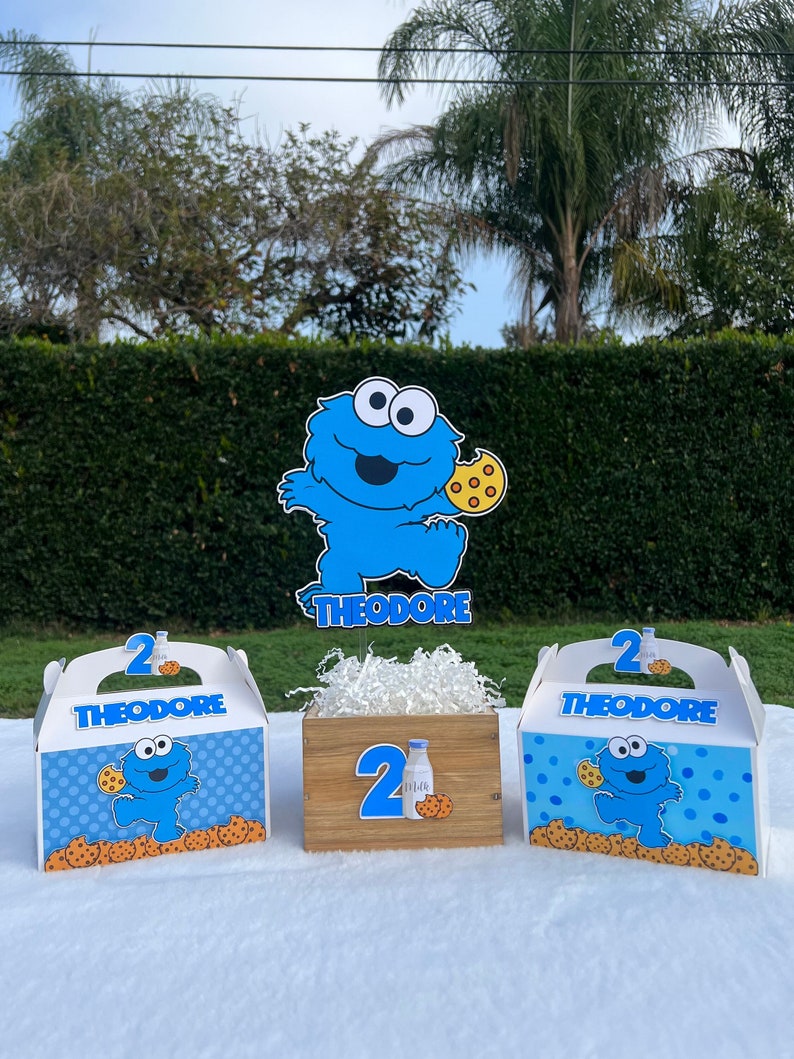 Cookie Monster Centerpiece, Cookie Monster Birthday Party, Cookie ...