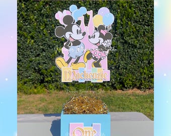 Mickey Mouse Centerpieces, Mickey Mouse birthday, Mickey mouse party, Happiest birthday on earth, Classic Minnie, Classic Mickey