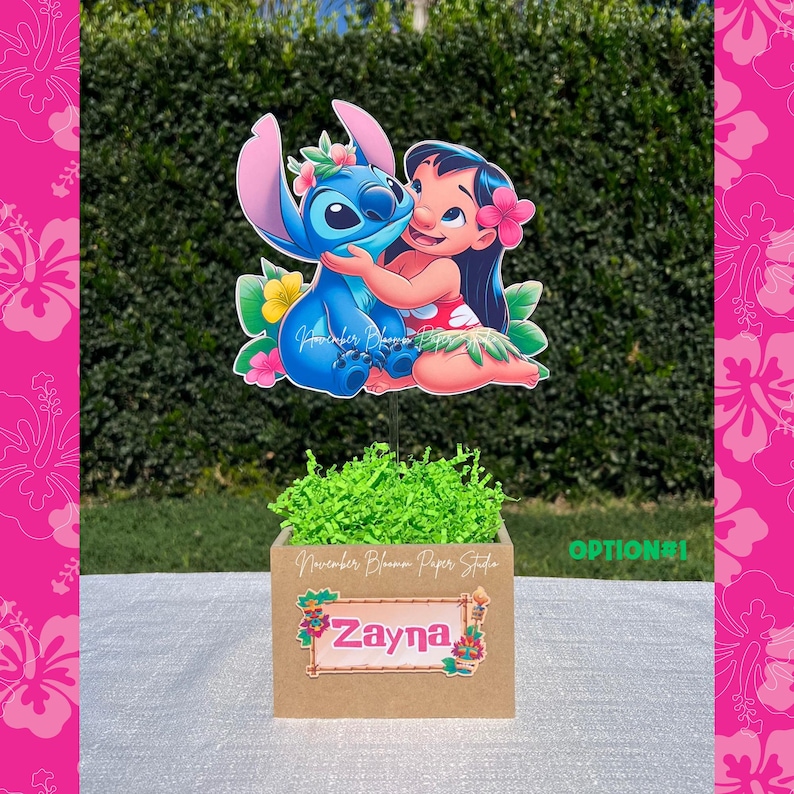 Lilo and Stitch, Lilo & Stitch Centerpieces, Lilo and Stitch birthday, Lilo and Stitch party supplies, Aloha party, Summer party image 2