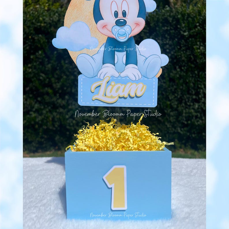 Bébé Mickey, Mickey Mouse, 1er anniversaire, centres de table Mickey, centres de table pour baby shower, articles de fête pour 1er anniversaire image 12