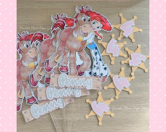 Toy Story, Jessie's Round Up, Jessie and Bullseye, Jessie and woody, Centerpiece cutouts, Party favor, Party supplies , Jessie Birthday
