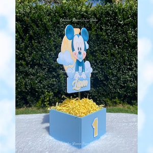 Bébé Mickey, Mickey Mouse, 1er anniversaire, centres de table Mickey, centres de table pour baby shower, articles de fête pour 1er anniversaire image 13