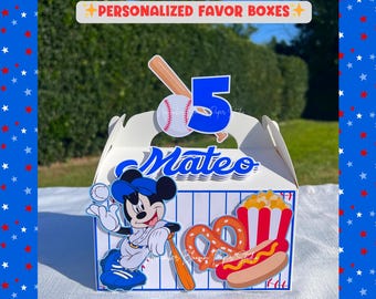 Mickey Baseball Birthday, Mickey favor boxes, Rookie of the year, Mickey Softball, Mickey favor boxes, Mickey Rookie, Kids Birthday
