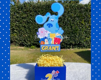 Blue Dog Birthday Centerpieces, Puppy Party Decorations, Kids Birthday Decor, Blue Paw Print Party, Kids birthday Centerpieces, Blue puppy