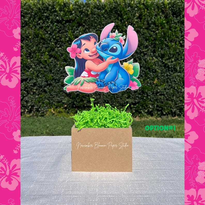 Lilo and Stitch, Lilo & Stitch Centerpieces, Lilo and Stitch birthday, Lilo and Stitch party supplies, Aloha party, Summer party image 15
