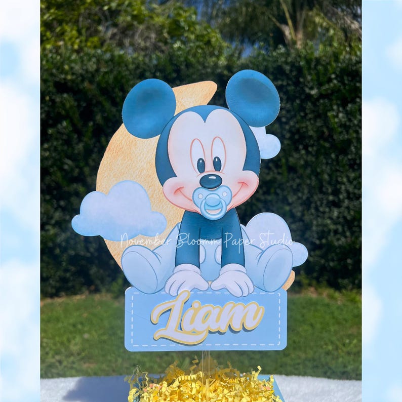 Bébé Mickey, Mickey Mouse, 1er anniversaire, centres de table Mickey, centres de table pour baby shower, articles de fête pour 1er anniversaire image 14