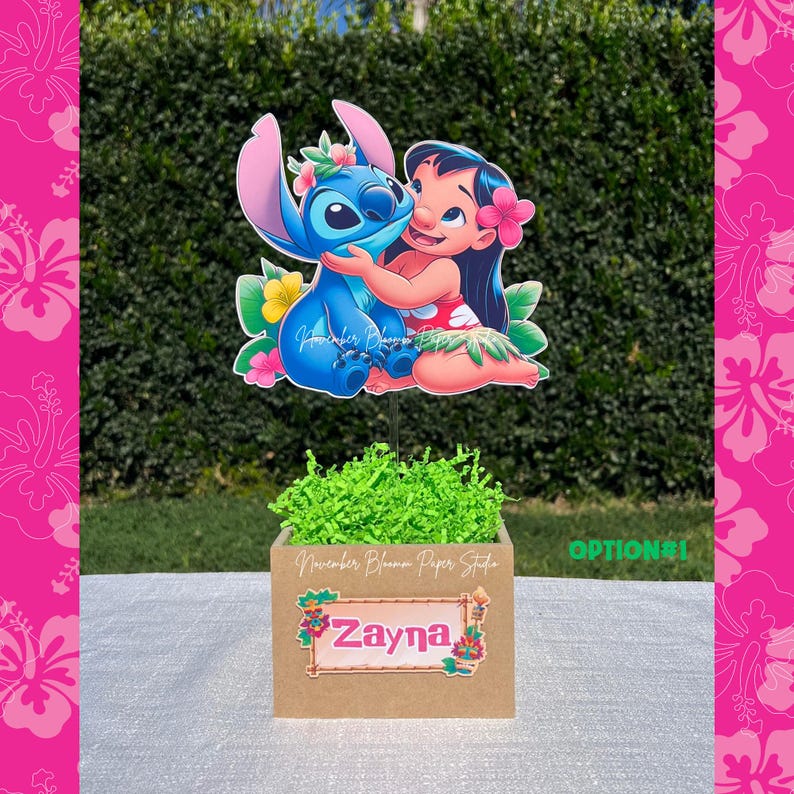 Lilo and Stitch, Lilo & Stitch Centerpieces, Lilo and Stitch birthday, Lilo and Stitch party supplies, Aloha party, Summer party image 14