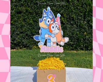 Bluey Centerpiece, Bluey Groovy, Bluey birthday party, Bluey party supplies, Groovy birthday, Bluey Groovy Birthday, Bluey favor box, Bluey