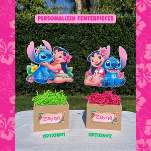 Lilo and Stitch, Lilo & Stitch Centerpieces, Lilo and Stitch birthday, Lilo and Stitch party supplies, Aloha party, Summer party image 10