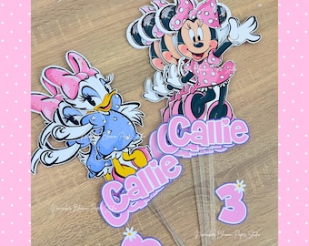 Minnie Mouse & Daisy Duck Party Centerpiece cutouts, Personalized Birthday Decor, Minnie Props, Daisy Duck