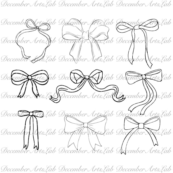 Ribbon Bow SVG Bundle, Ribbon SVG, Bow svg png, Hair bow svg, Bow Tie SVG, Hand Drawn Bow Clip Art, Bow Illustrations, Coquette Bows Svg Png