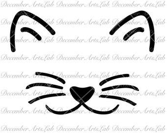 Cat Face -Instant Digital Download - svg, png files included! Kitten Face, Cat Silhouette, Cat SVG, Cat Head SVG, Cat Cut Files, Kitten Svg