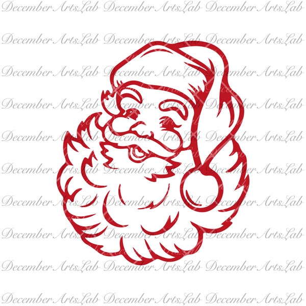 Vintage Santa svg, old school father christmas, Santa Face svg, Christmas svg, Santa Claus svg, Santa Head svg, Funny Santa svg