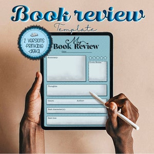 Book Review to Download | printable | Reading | Review template | book Review | GoodNotes | to print | Bullet Journal | Bujo