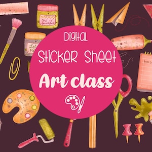27 Handgezeichnete Digitale Sticker Kunst | GoodNotes | Aufkleber | Art supplies | Schule | Unterricht | Journaling | Bujo | Clipart | Notes