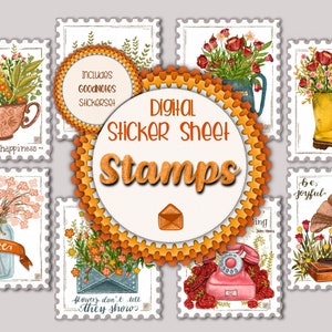 8 Digital Sticker Stamps | GoodNotes | Fall | Download | Digital Sticker | Stickerset | Journaling | Bullet journal | printable | PNG