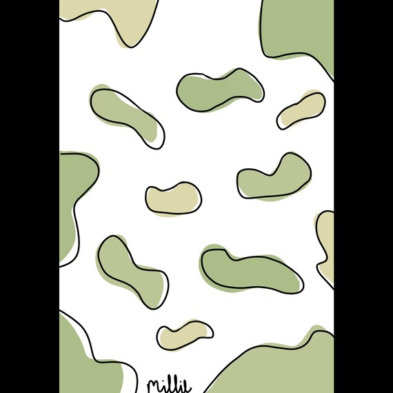 Green Cow Print Instant Digital Download Background Poster Etsy