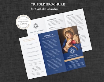 Catholic Trifold Brochure Template, Parish Ministry, CCW (Instant Download)
