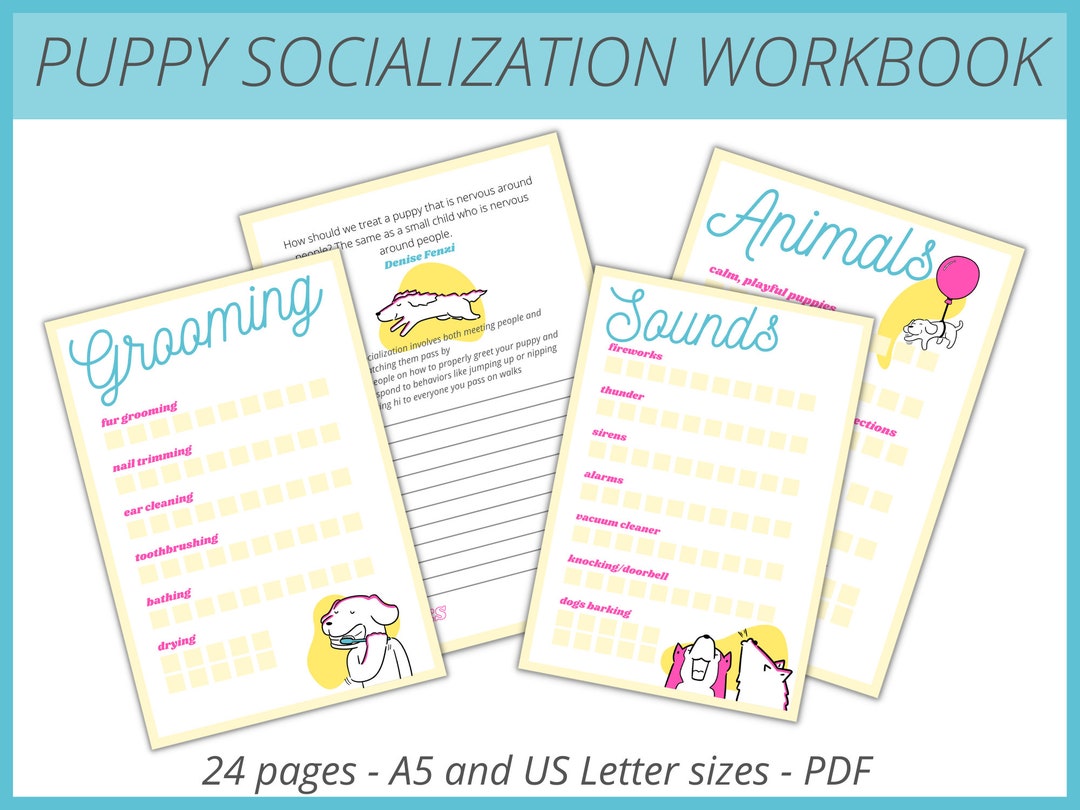 Printable Puppy Socialization Workbook - Cute Colorful Guide - Bujo ...
