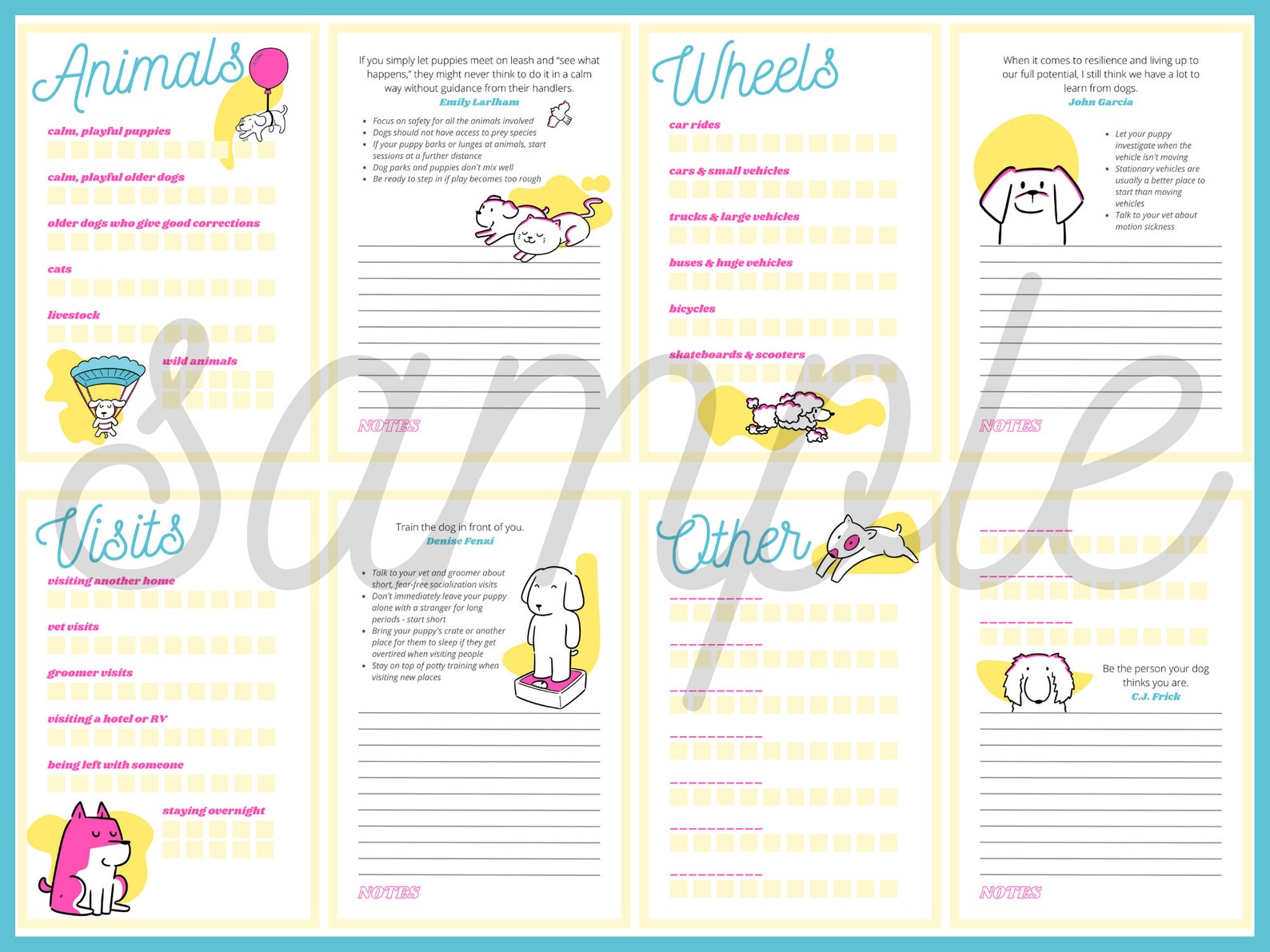 Printable Puppy Socialization Workbook - Cute Colorful Guide - Bujo ...
