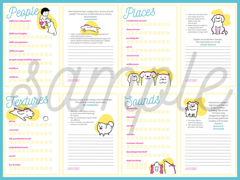 Printable Puppy Socialization Workbook - Cute Colorful Guide - Bujo ...