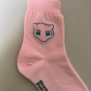 Pocket Monster Pikachu Ultra Soft Socks-Stretchable Silky Soft Premium Cotton Crew Socks/ US2-9/Birthday Gift/5days Socks Pink