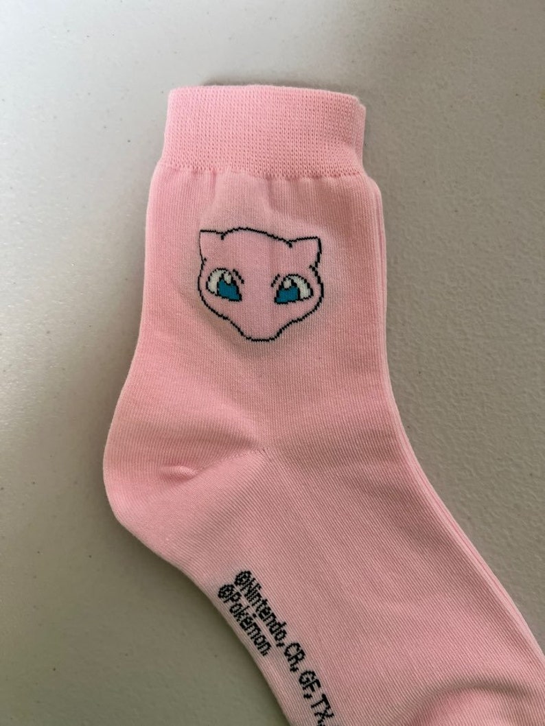 Pocket Monster Pikachu Ultra Soft Socks-Stretchable Silky Soft Premium Cotton Crew Socks/ US2-9/Birthday Gift/5days Socks Pink